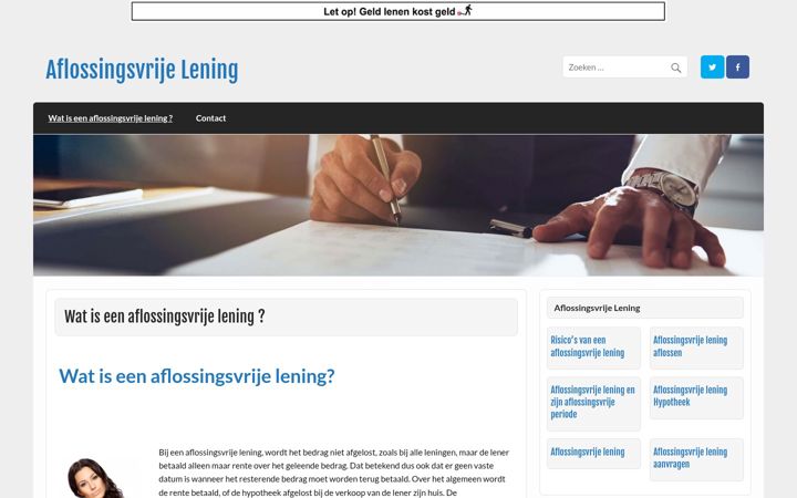 Screenshot του aflossingsvrije-lening.com