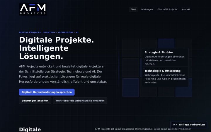 Screenshot ta' afm-projects.ch