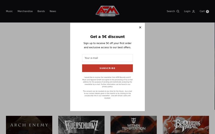 Skærmbillede af afm-records.com