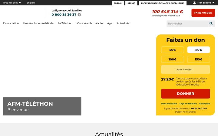 Screenshot of afm-telethon.fr