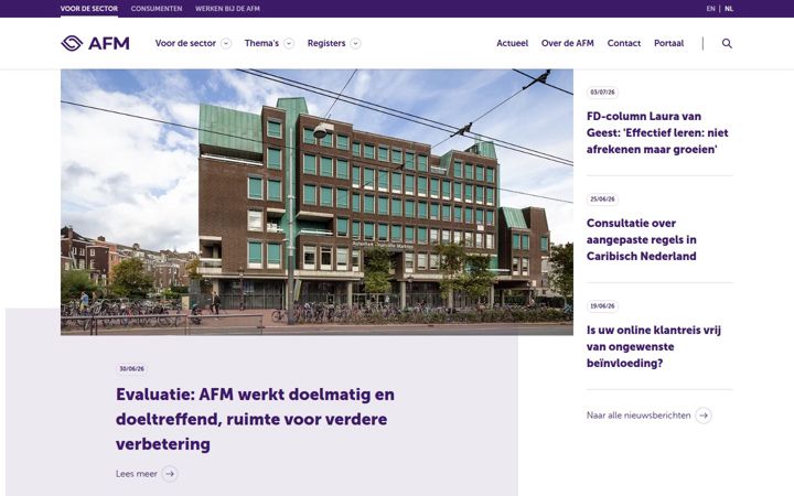 Screenshot of afm.nl