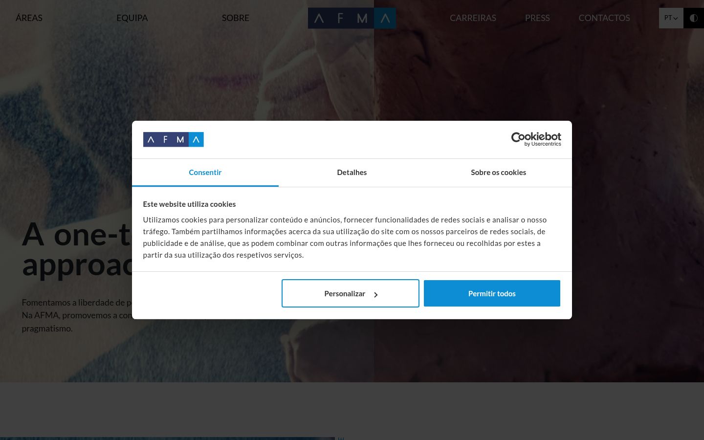 Screenshot del banner di consenso mostrato prima di qualsiasi interazione