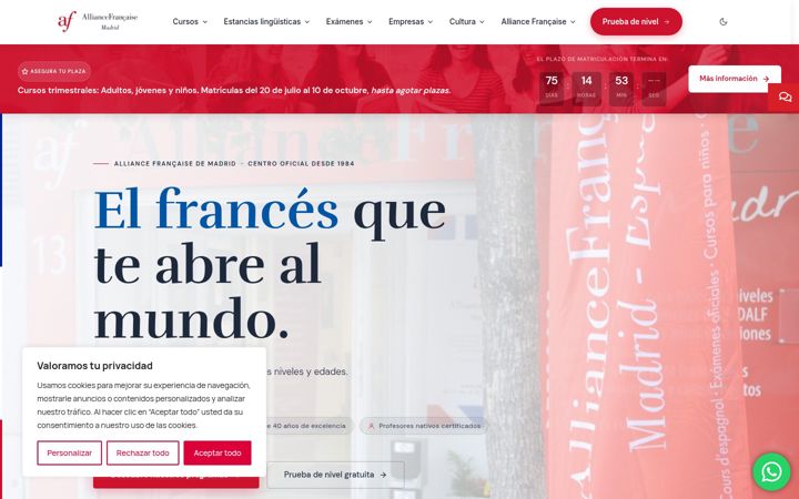 Екранна снимка на afmadrid.es