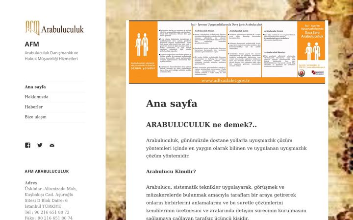 Screenshot of afmarabuluculuk.com