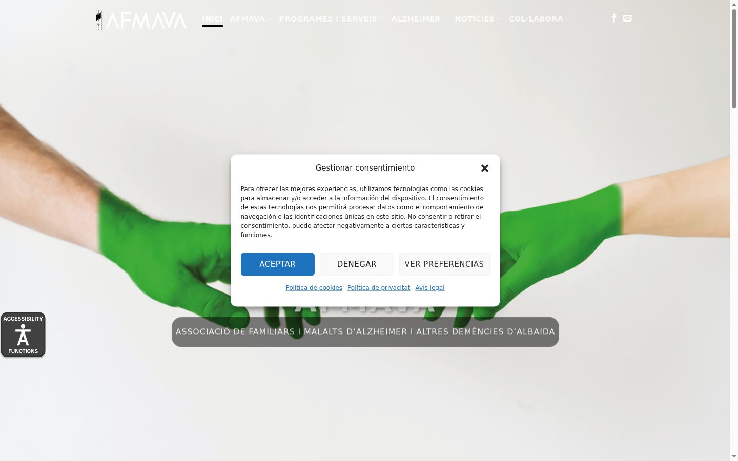 Screenshot of the consent banner shown before any interaction