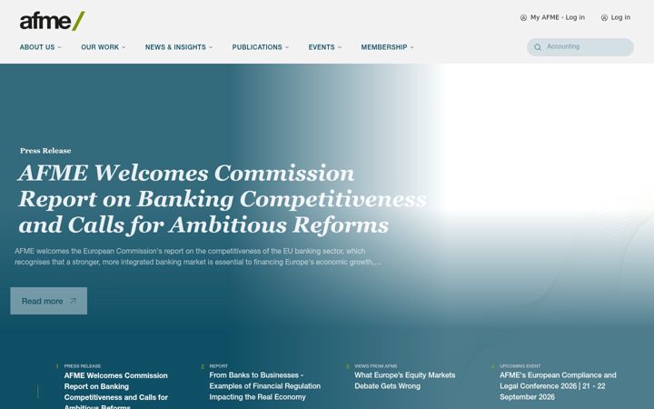 Screenshot of afme.eu