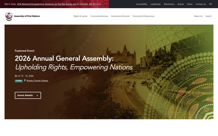 Snímek obrazovky afn.ca