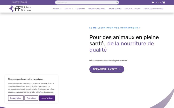 Screenshot stránky afnutritionanimale.fr