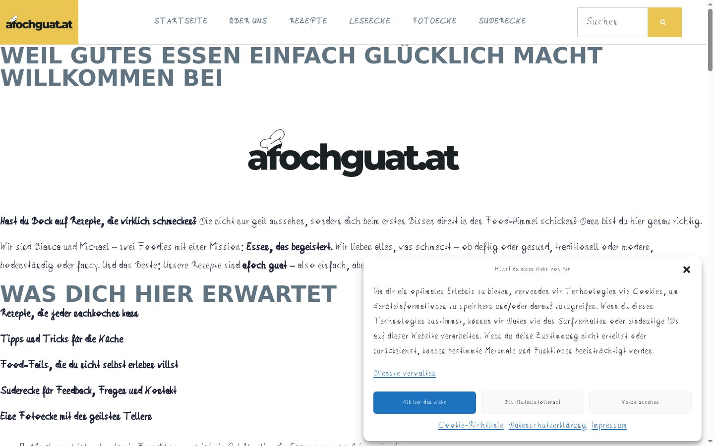 Screenshot of the consent banner shown before any interaction