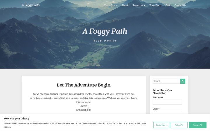 Екранна снимка на afoggypath.com