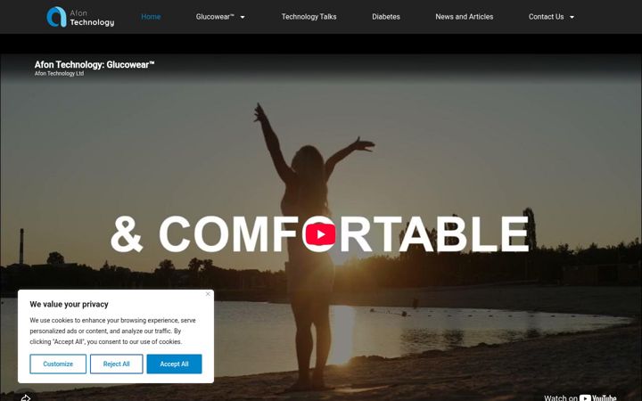 Екранна снимка на afontechnology.com