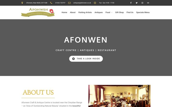 Screenshot of afonwen.co.uk