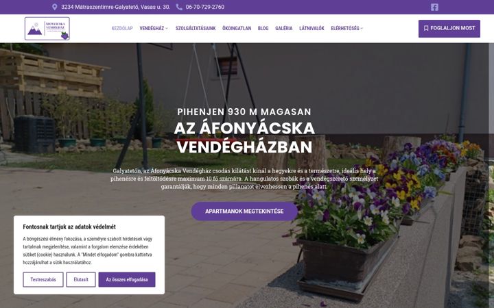 Posnetek zaslona afonyacskavendeghaz.hu