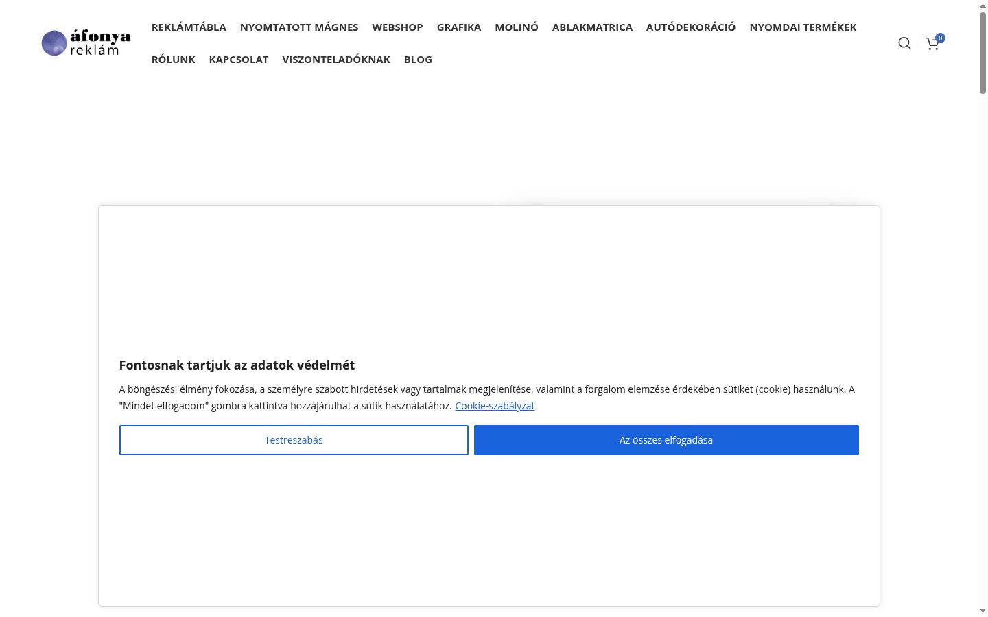 Screenshot of the consent banner shown before any interaction