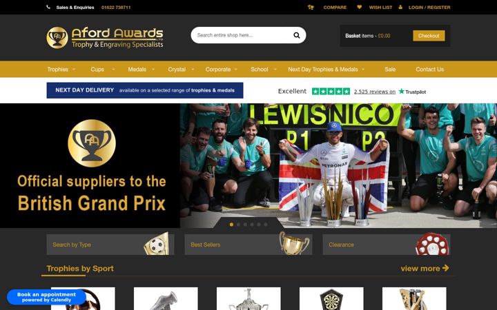 Screenshot of afordawards.co.uk