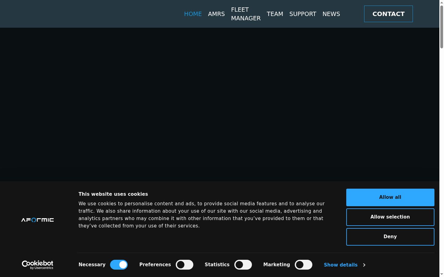 Screenshot del banner di consenso mostrato prima di qualsiasi interazione