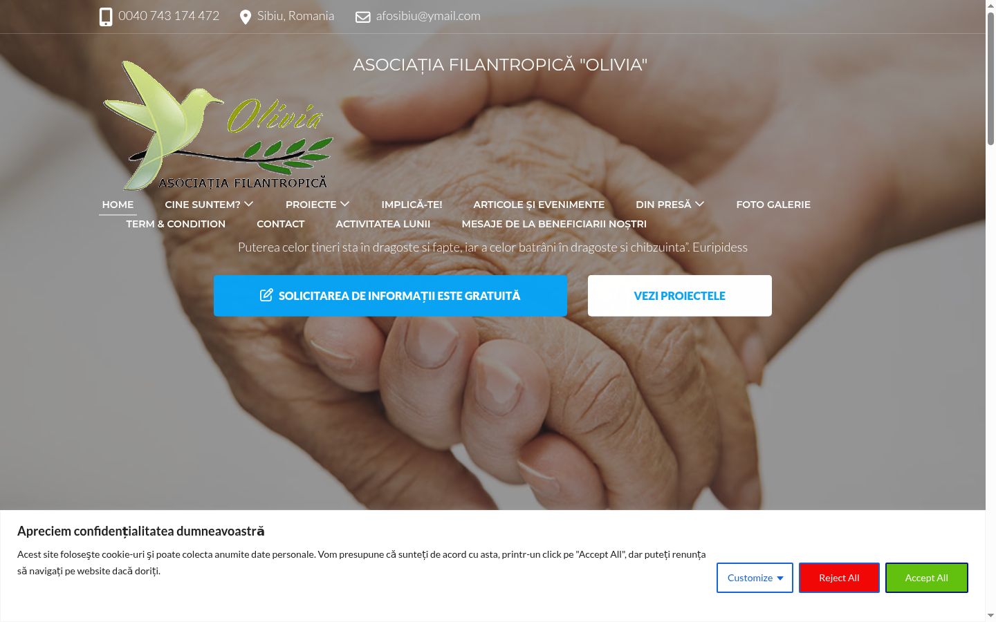 Snímka obrazovky banera súhlasu zobrazeného pred akoukoľvek interakciou