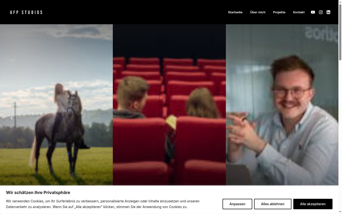 Sutikimo reklamjuostės, rodytos prieš bet kokią sąveiką, ekrano kopija