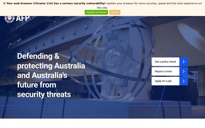 Screenshot of afp.gov.au