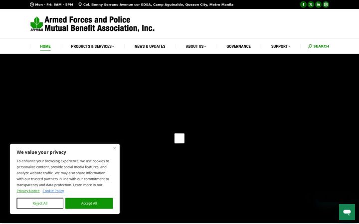 Screenshot of afpmbai.com.ph