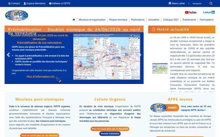Screenshot of afps-seisme.org