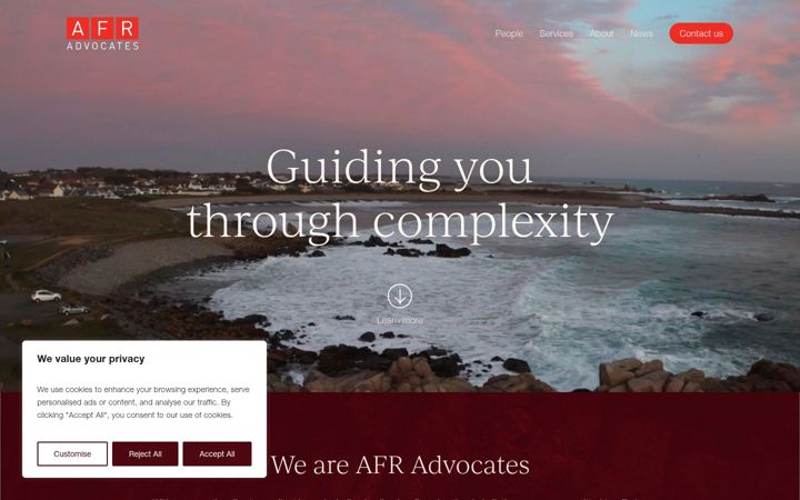 Screenshot of afr.law