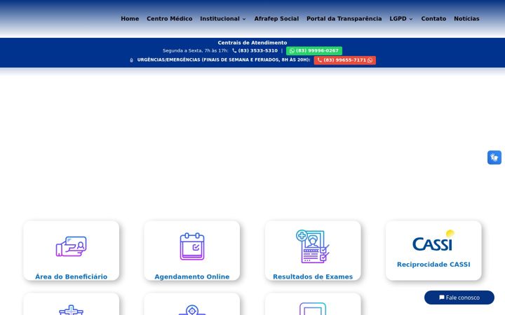 Screenshot of afrafepsaude.com.br