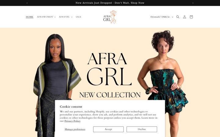Screenshot of afragrl.com