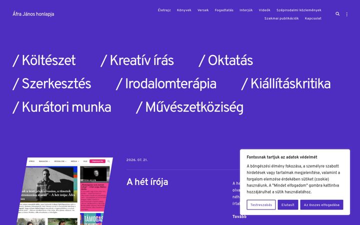 Kuvakaappaus sivustosta afrajanos.hu