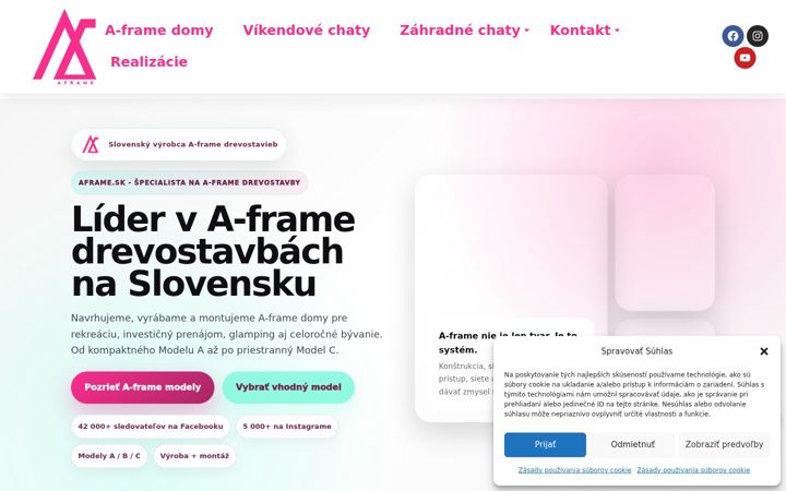 Snímek obrazovky aframe.sk
