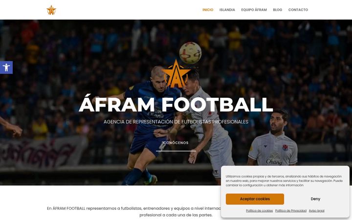 Screenshot ta' aframfootball.com