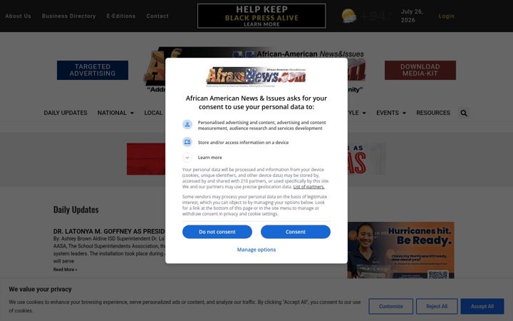 Screenshot ta' aframnews.com