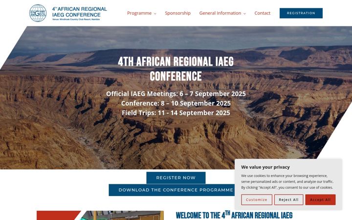 Screenshot of afrc2025.co.za
