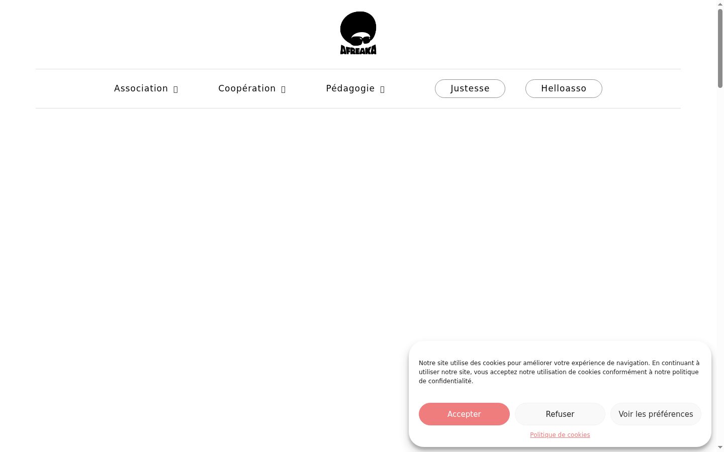 Screenshot del banner di consenso mostrato prima di qualsiasi interazione