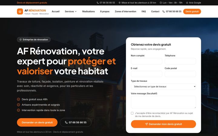 Screenshot of afrenovation.com
