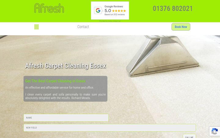Screenshot of afreshcarpetcleaners.co.uk
