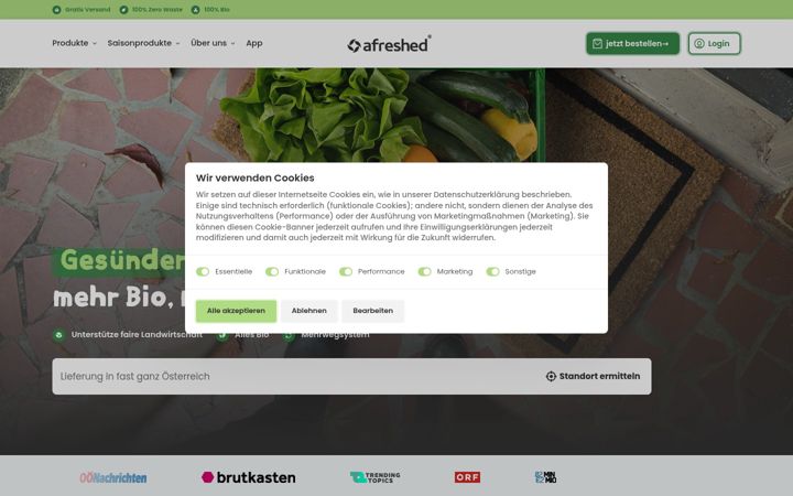 Screenshot of afreshed.at