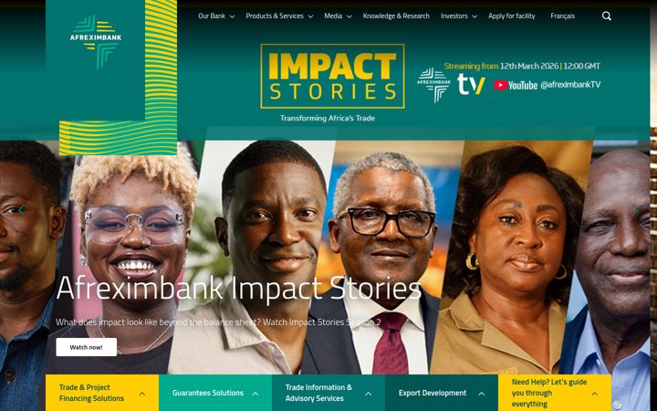 Screenshot of afreximbank.com