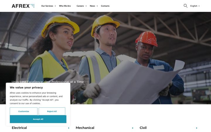 Screenshot of afrexinternational.com