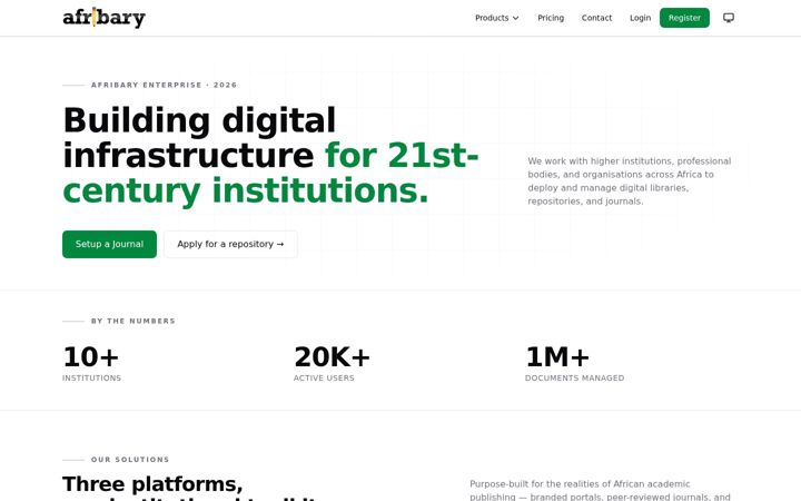 Screenshot of afribary.com