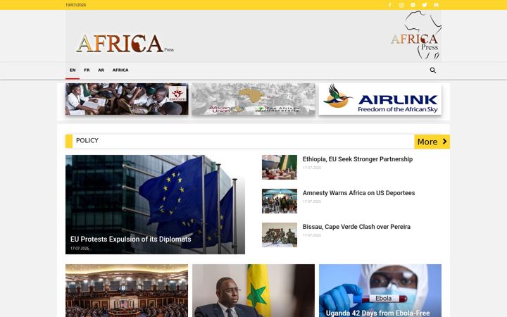 Screenshot of africa-press.net