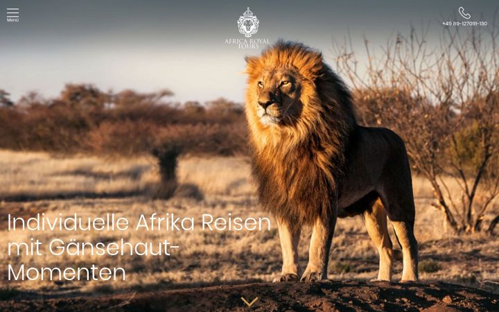 Skjermbilde av africa-royal-tours.de