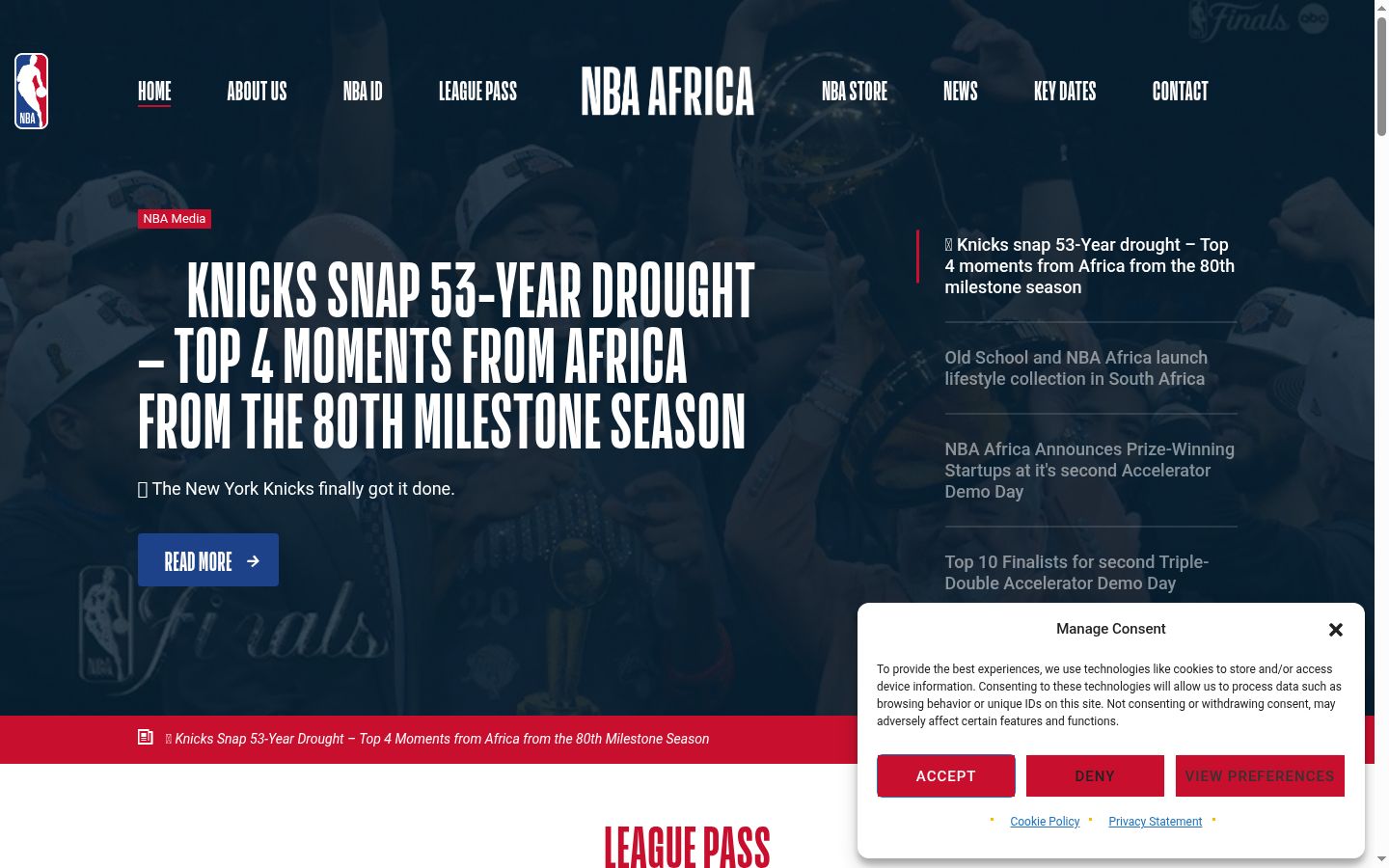Screenshot of the consent banner shown before any interaction