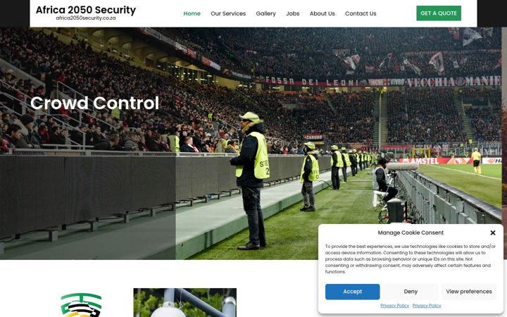 Screenshot of africa2050security.co.za