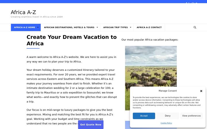 Екранна снимка на africaa-z.travel
