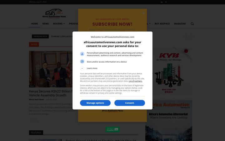 Screenshot of africaautomotivenews.com