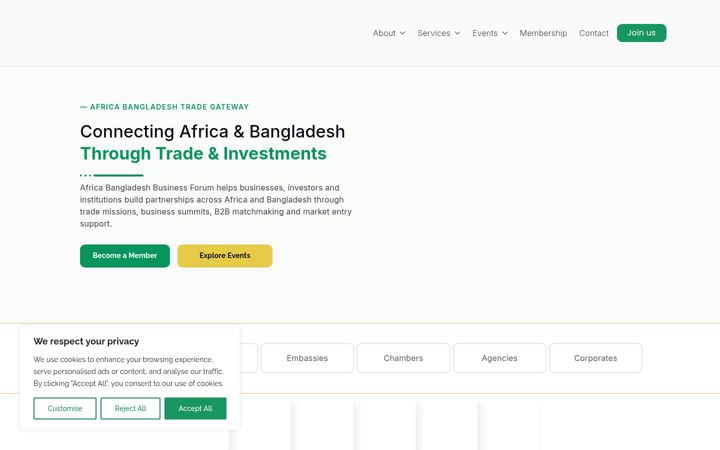 Screenshot of africabangladesh.com
