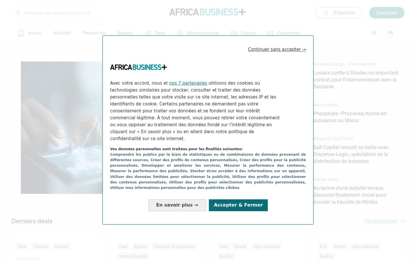 Screenshot del banner di consenso mostrato prima di qualsiasi interazione