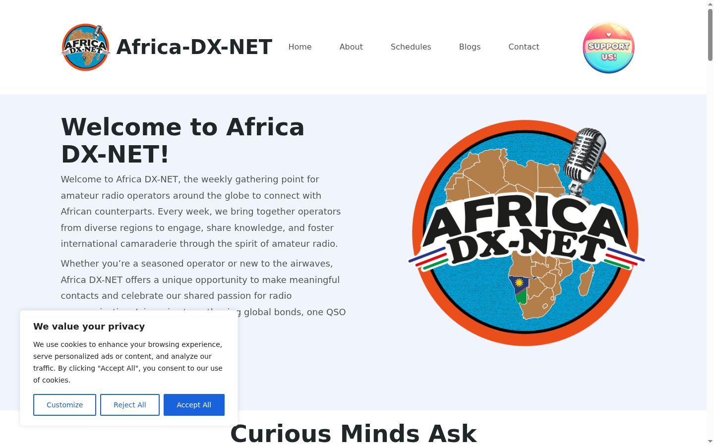 Screenshot of the consent banner shown before any interaction