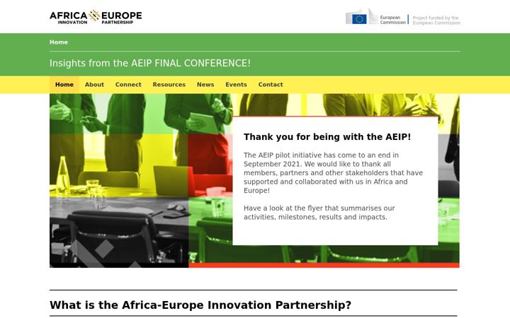 Screenshot of africaeurope-innovationpartnership.net